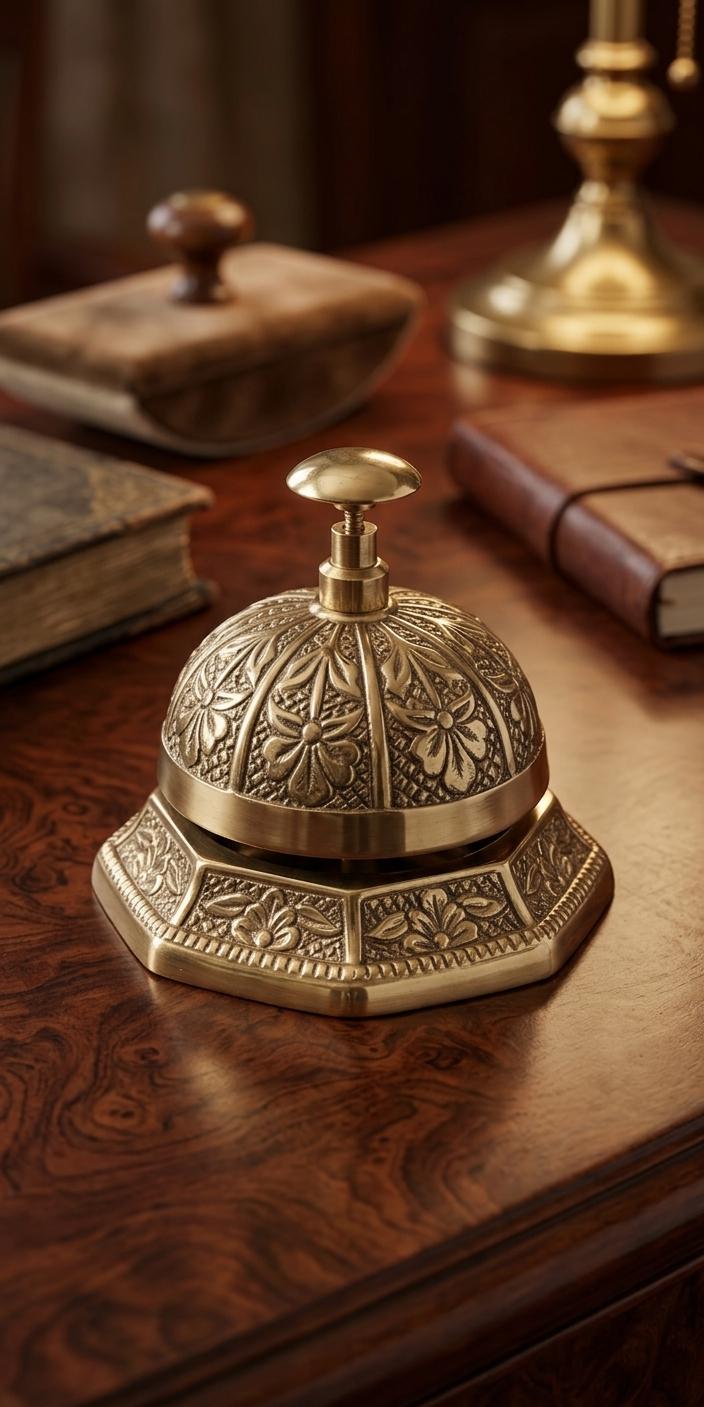 Solid Brass Victorian Style Service Desk Bell