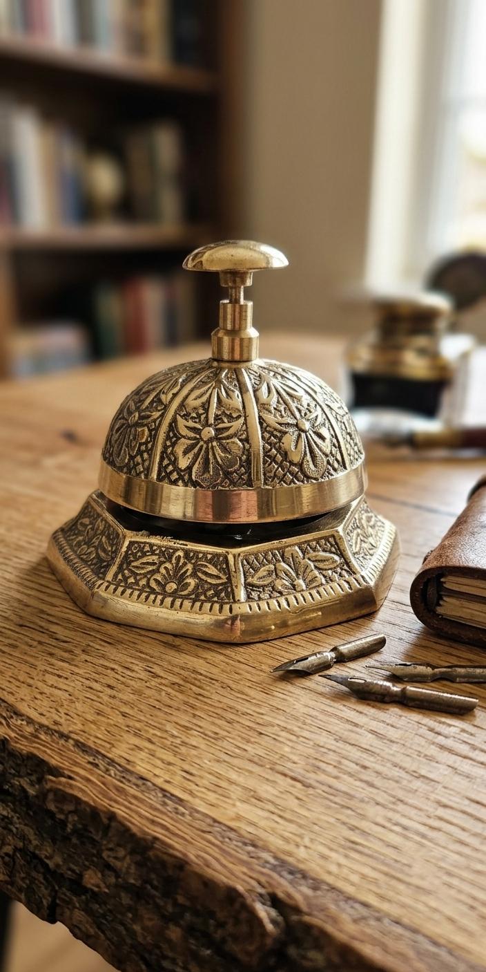 Solid Brass Victorian Style Service Desk Bell