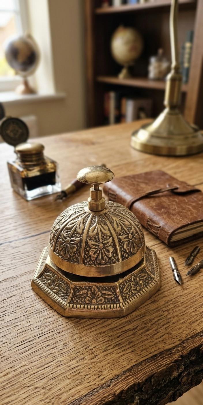 Solid Brass Victorian Style Service Desk Bell