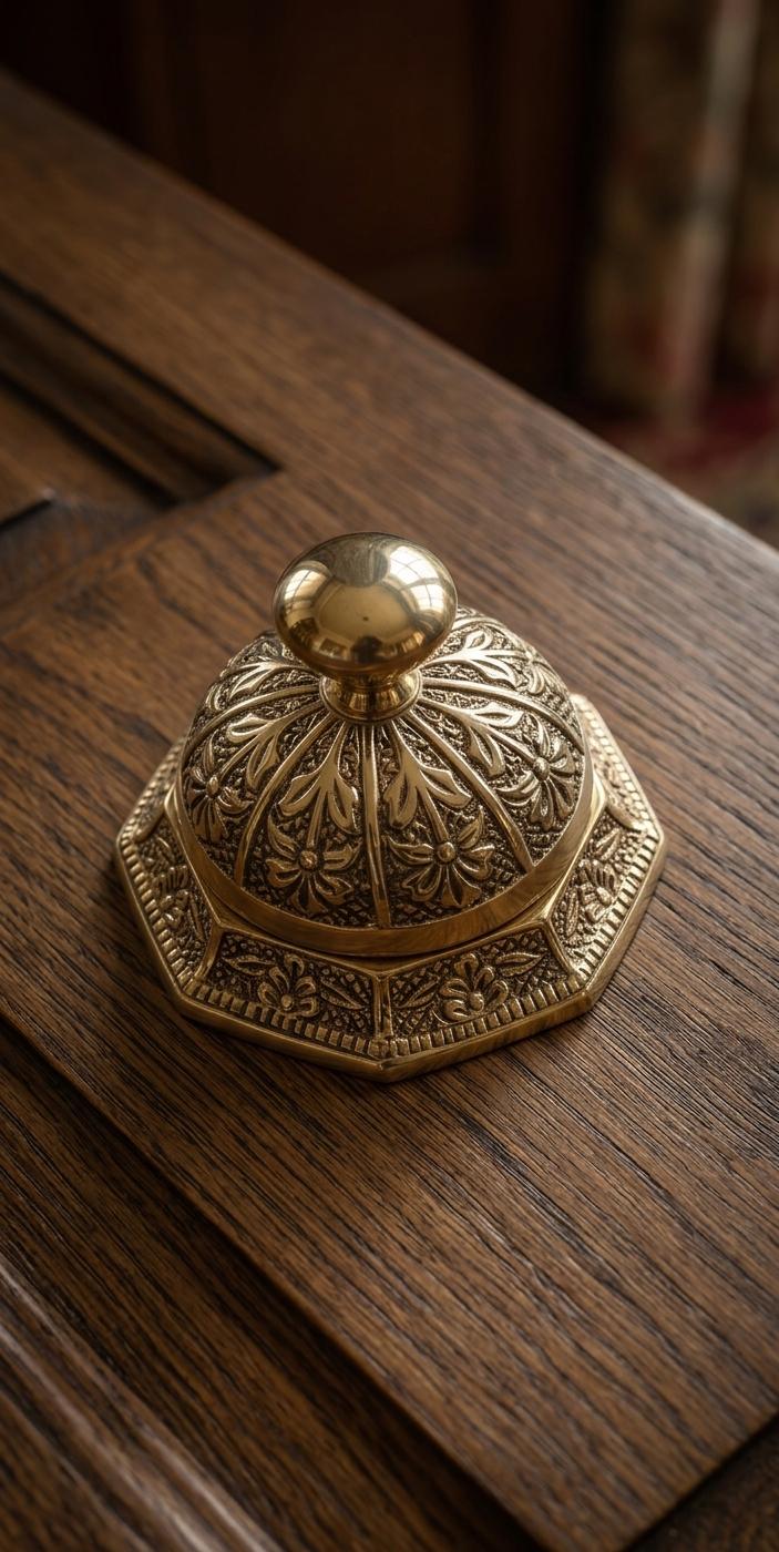 Solid Brass Victorian Style Service Desk Bell